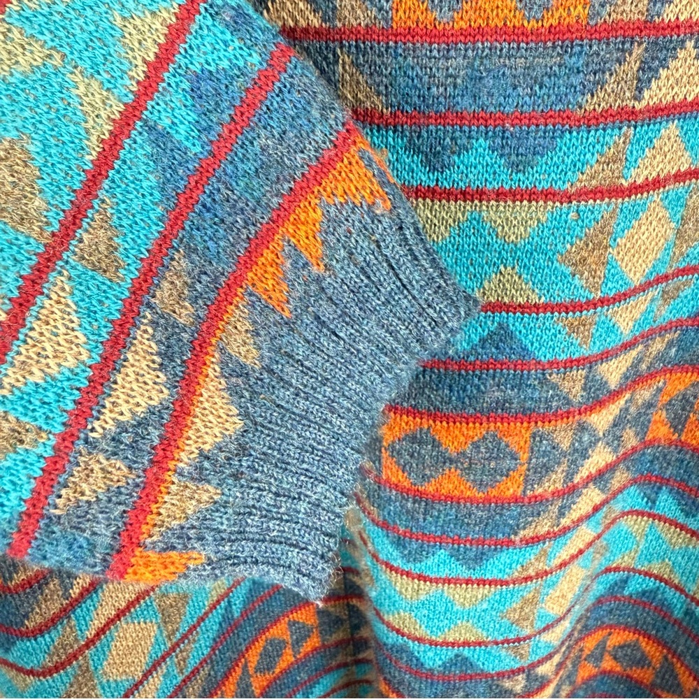 Tricots St‎ Raphael Vintage Wool Geometric Aztec Pattern Sweater Size Large - Picture 3 of 7